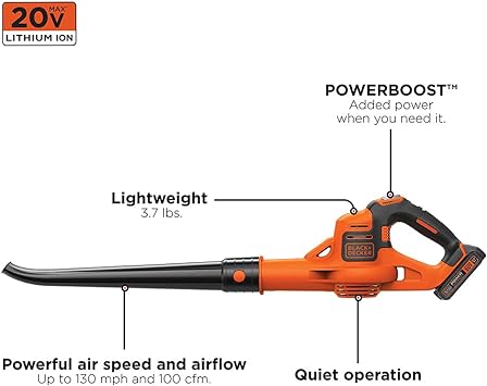 BLACK+DECKER 20V MAX* Cordless Sweeper with Power Boost (LSW321)