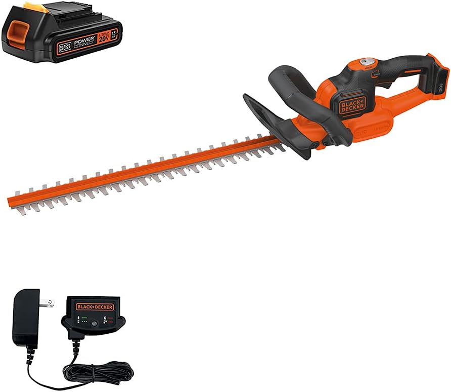 BLACK+DECKER 20V MAX Cordless Hedge Trimmer with Power Command Powercut, 22-Inch (LHT321FF)