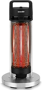 SereneLife Infrared Patio Heater, Electric Patio Heater for Indoor/Outdoor Use, Portable Heater with Remote Control, 900 W, for Restaurant, Patio, Backyard, Garage, Decks (Black)